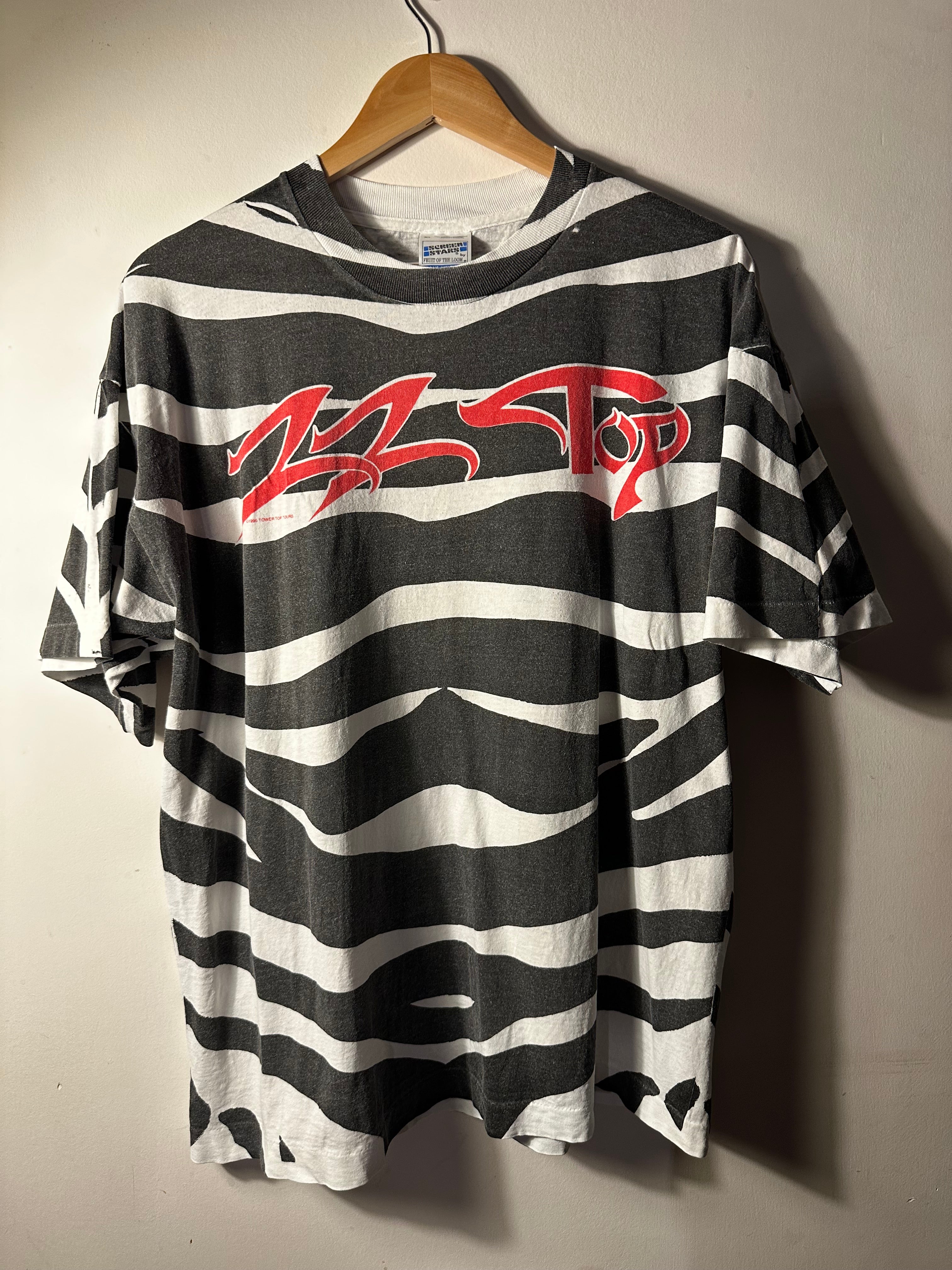 1996 ZZTop Zebra AOP - XL - 27.5x23 – Faded Culture 1996 ZZTop Zebra AOP - XL - 27.5x23 – Faded Culture