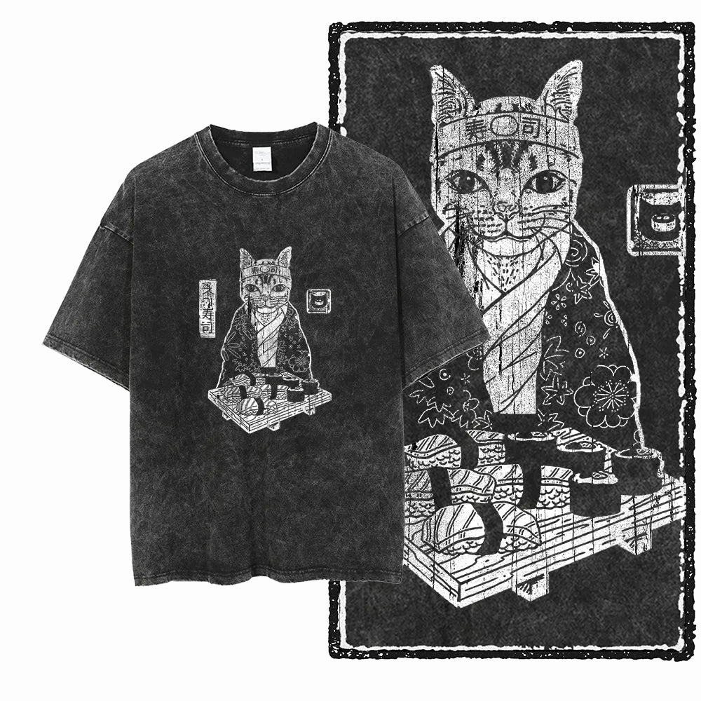 Cosmic Kitties Acid Wash Tee
