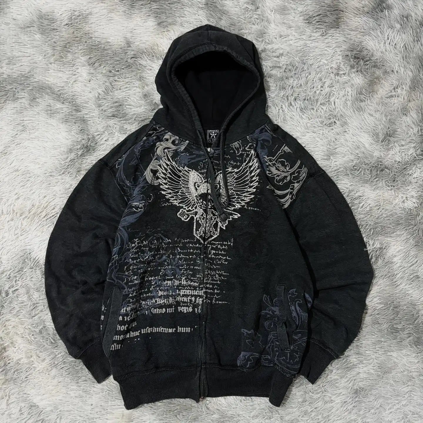 Gothic Wing Zip Hoodie