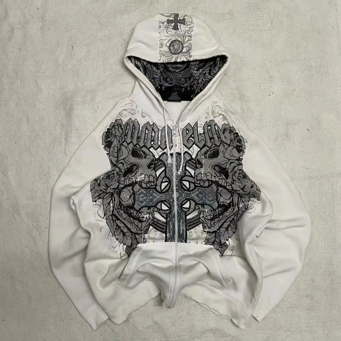 Gothic Wing Zip Hoodie