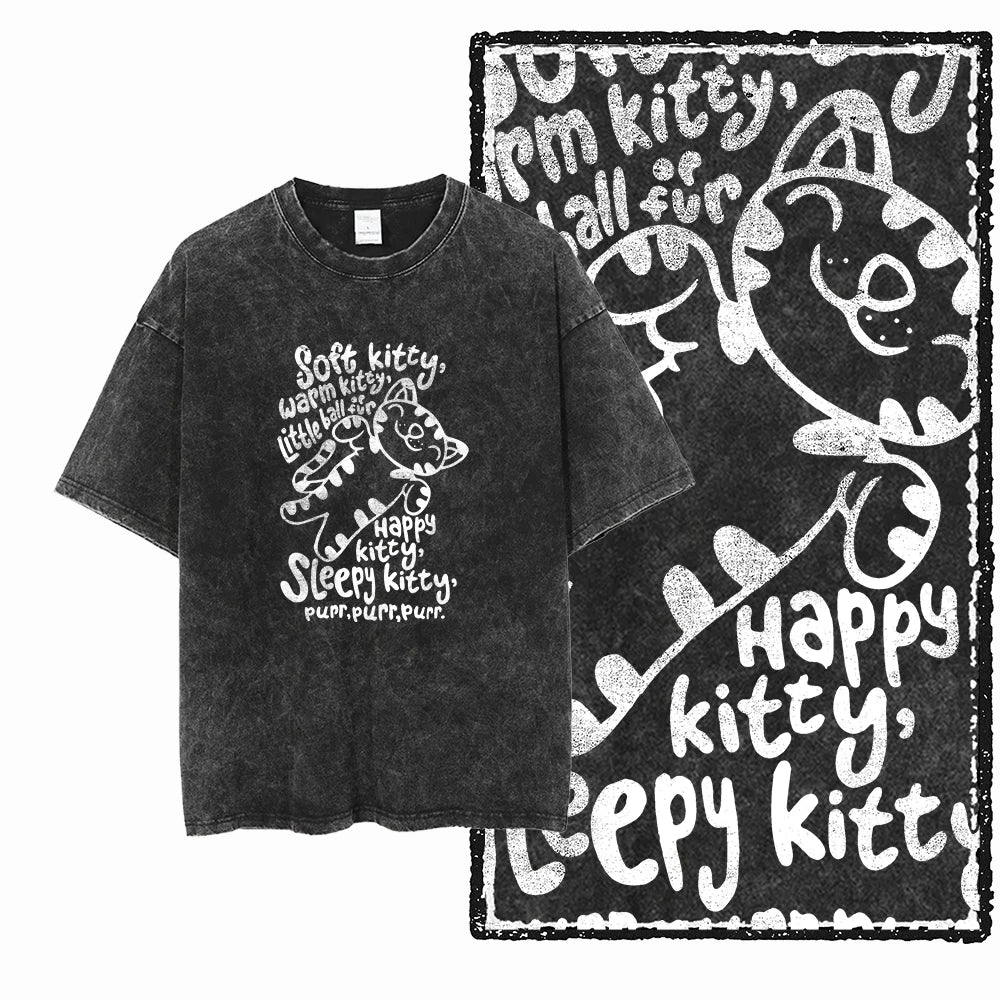 Cosmic Kitties Acid Wash Tee