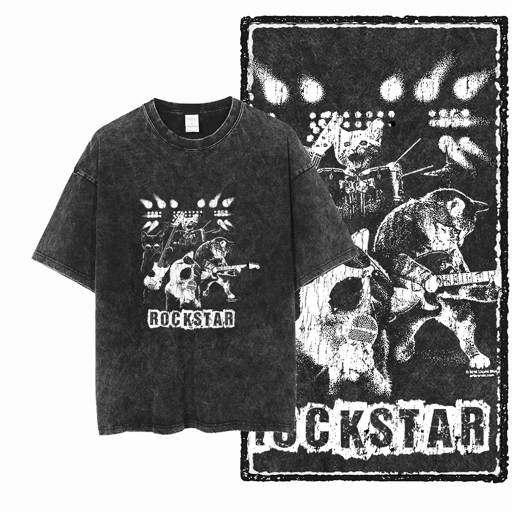 Cosmic Kitties Acid Wash Tee