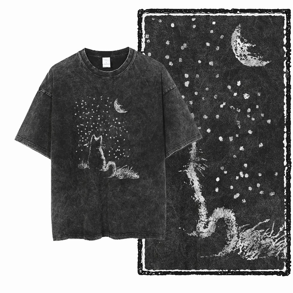 Cosmic Kitties Acid Wash Tee