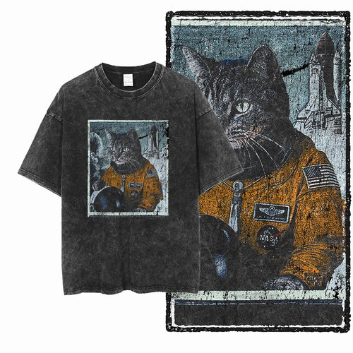 Cosmic Kitties Acid Wash Tee