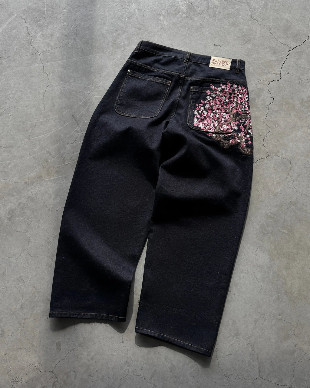 Cherry Blossom Y2K Baggy Jeans