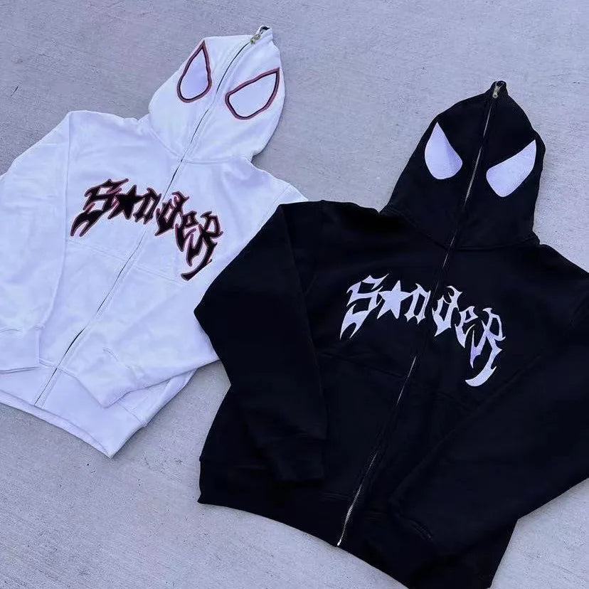 Spider Web Zip Hoodie