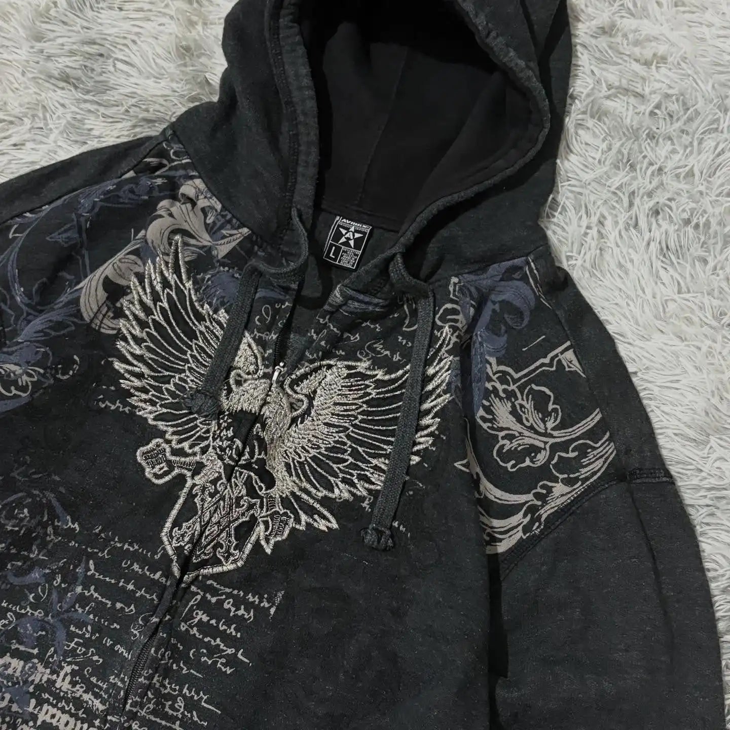 Gothic Wing Zip Hoodie