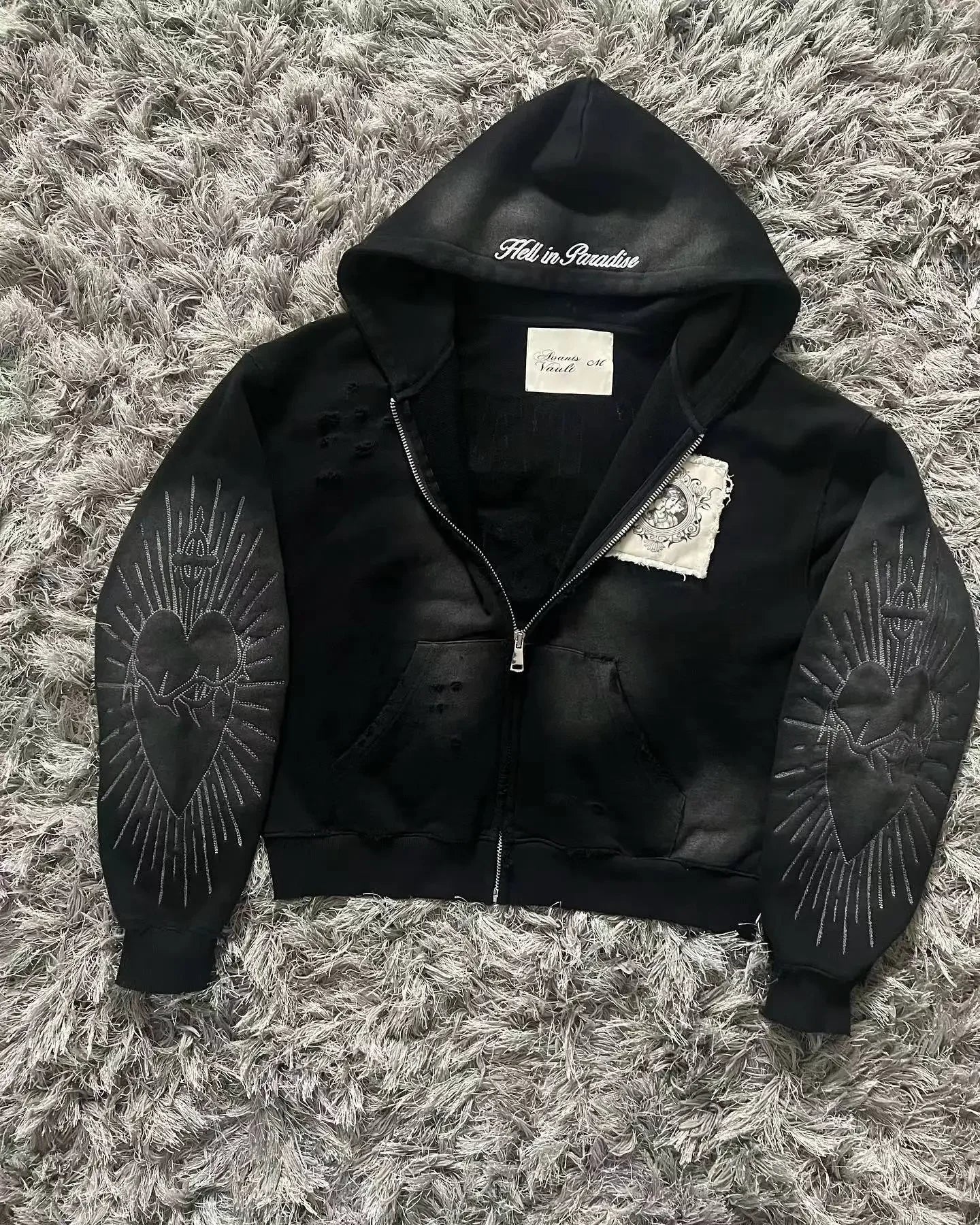 Gothic Wing Zip Hoodie